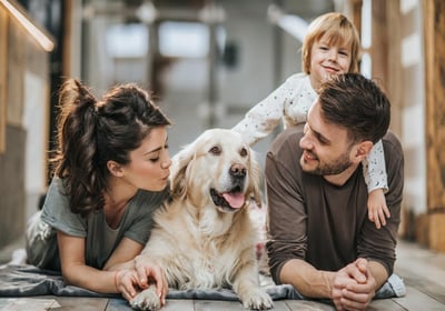 Happy dog and cat in their new Santa Ynez Valley home – pet-friendly real estate and mortgages