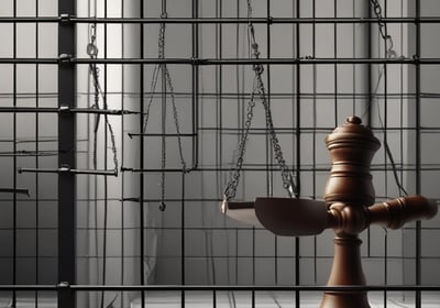 A weathered poster with text that reads 'A CONVICTION RECORD SHOULDN'T BE A LIFE SENTENCE' is displayed. The background is textured with a grayscale, worn look, and the poster appears to be pasted on a rough, dark surface. Some QR codes and text related to 'Clean Slate' are visible.
