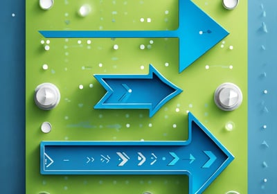 a green and blue arrows representing inventory analysis inputs