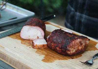 Smoked Pork Loin with Pineapple Barbecue Sauce