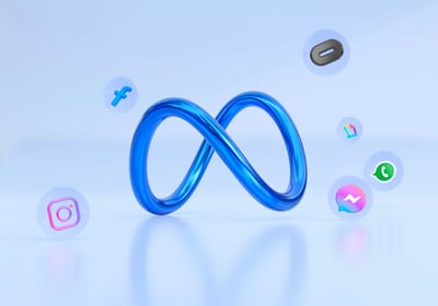 a blue infinity - looped looped looped around a blue and white background
