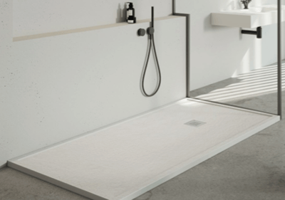 Solid Surface Composite Stone  Shower Curb Base by Shower Pans LLC MArco Series