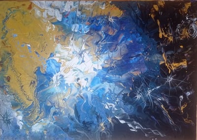 Unis vers -70x50 -75 € - peinture acrylique 2024