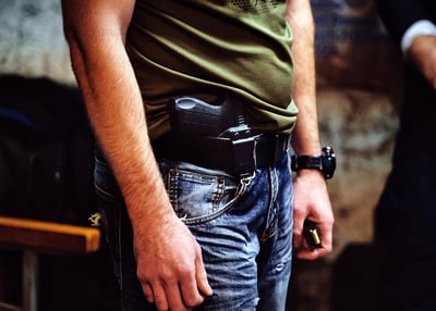 Appendix carry position of handgun in holster