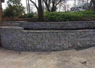 designed stamped concrete retaining wall concrete contractors huntsville