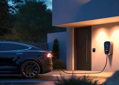 Home EV charger in garage