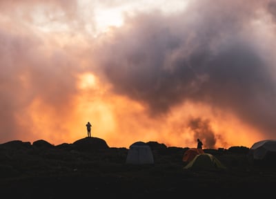 sunset at the kilimanjaro campsite