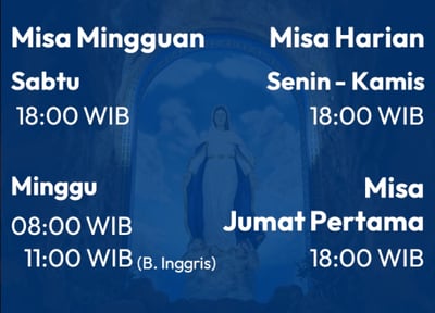 Jadwal Misa Gereja Kerahiman Ilahi, Tiban