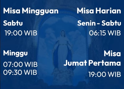 Jadwal Misa Gereja Malaikat Agung Gabriel, Tembesi