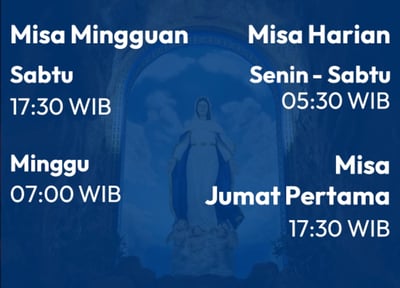 Jadwal Misa Gereja St. Bernadeth, Rangkui