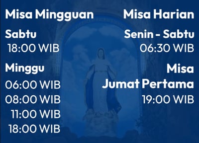 Jadwal Misa Gereja Santo Damian, Bengkong