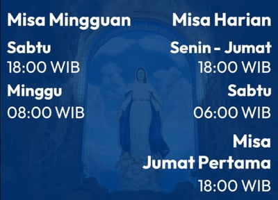 Jadwal Misa Gereja Santo Joseph, Tanjung Balai Karimun