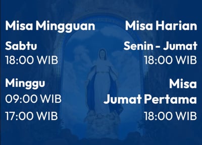 Jadwal Misa Gereja St. Petrus, Lubuk Baja