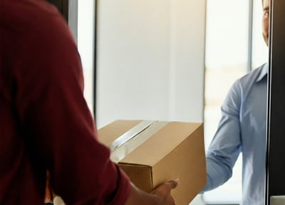 entrega na porta do cliente