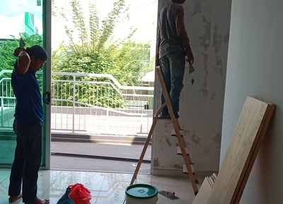 wall surface skimming and curtain rod hook