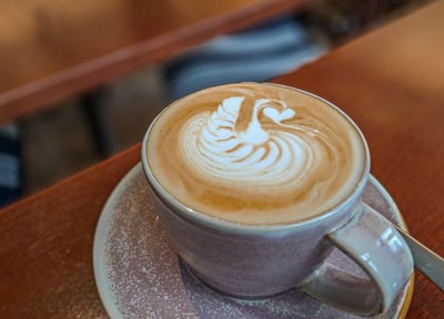 A flat white at Levanter Cafe in Balaclava, Melbourne
