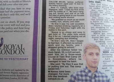 The Sun newspaper teencampsuk benefit families