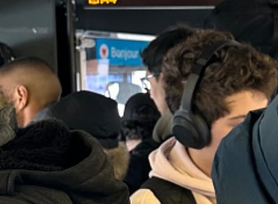 a very crowded bus