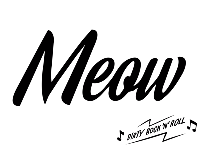 Logo tipográfico de Meow Dj en color negro