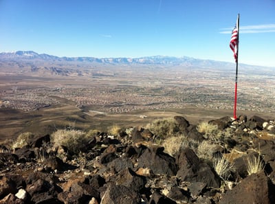 View of the Las Vegas Valley from atop Black Mountain in Nevada