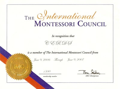 A certification proving association and alliance/ membership with Indian Montessori Council. 