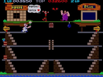 Popeye Arcade Olive Oyl Catching Hearts