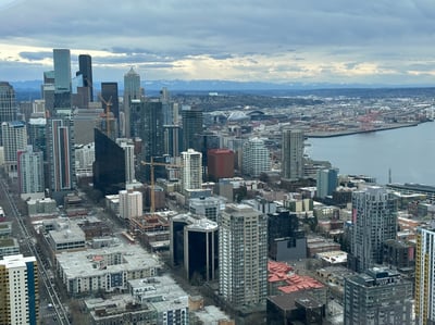 downtown seattle from the top of the space needle