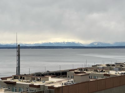 The Puget sound on a cloudy day