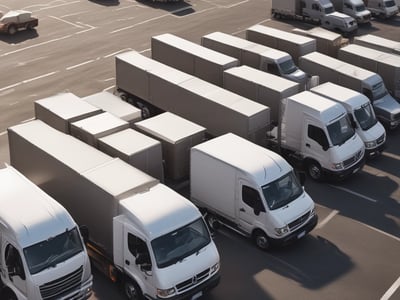 Several large black and yellow logistics trailers are parked in a lot under a clear blue sky. The trailers have bold patterns and the words 'Bros Log' displayed prominently on their sides. A small staircase is next to one of the trailers.