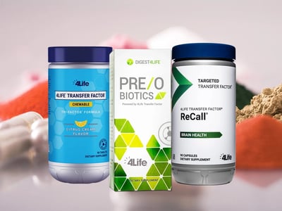 4Life's transfer Factor Tri factor, Pre/O biotics and ReCall