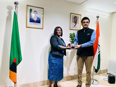 President of Chamber India Mr. Abhinav Balyan with High Commissioner of Zambia