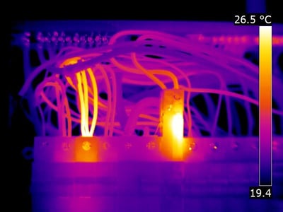 a thermal image of a consumer unit wiring