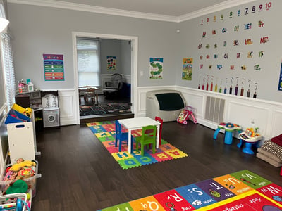 Photo of daycare room where children play.