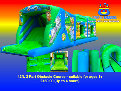 Jungle Themed Obstacle Course Bouncy Castle Hire Plymouth