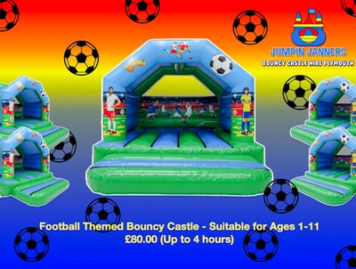 Football Themed Bouncy Castle - Jumpin Janners - Bouncy Castle Hire Plymouth