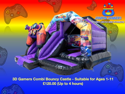 3D Gamers Combi (Xbox) Bouncy Castle - Jumpin Janners - Bouncy Castle Hire Plymouth