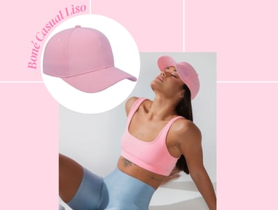 Boné rosa feminino, estiloso e confortável, ideal para esportes, lazer e proteção solar.