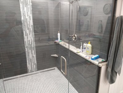 Large Shower with Minimal Curb