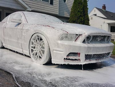 Older Mustang With Soap All Over It