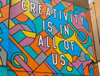 London graphic art centre mural Creativity is in all of us