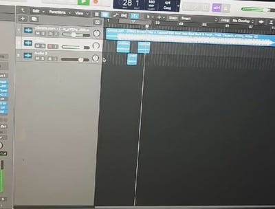 a computer screen showing logic pro running a project