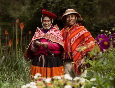 Pareja de esposos miembros de la Cooperativa Artesanal de Ollantaytambo