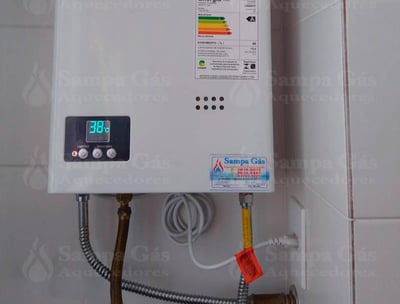 Aquecedor a gás instalado