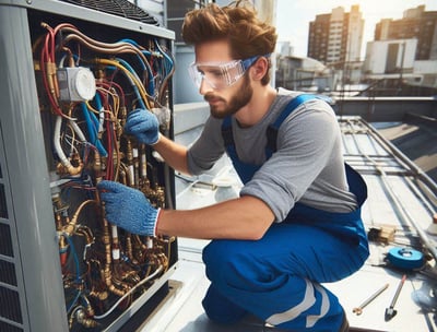 A technician providing mechanical services.