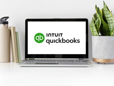 Laptop displaying the QuickBooks logo, representing expert QuickBooks setup for small businesses.