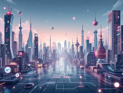 a futuristic cityscape with futuristic futuristic cityscapeople