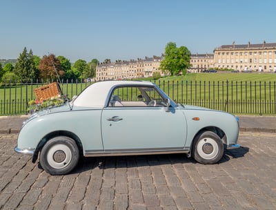 Nissan Figaro car with picnic basket