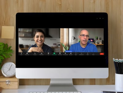 psychologist and patient in an online therapy session