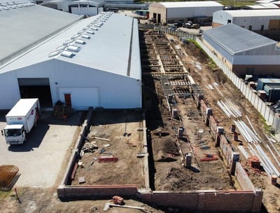 Industrial construction project in Western Cape