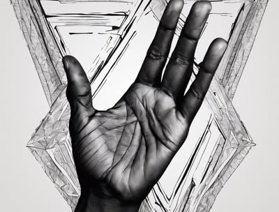persons hand on white textile